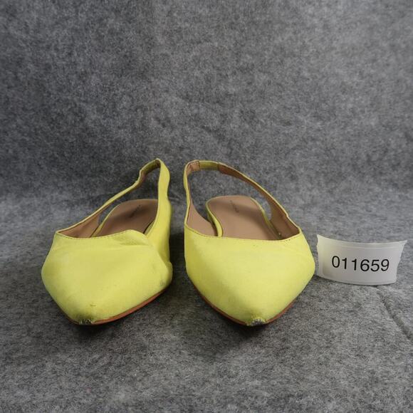 14th & Union Shoes Womens 9 Flats Slingback Pointed Toe Stretch Yellow Sandal - Picture 2 of 12